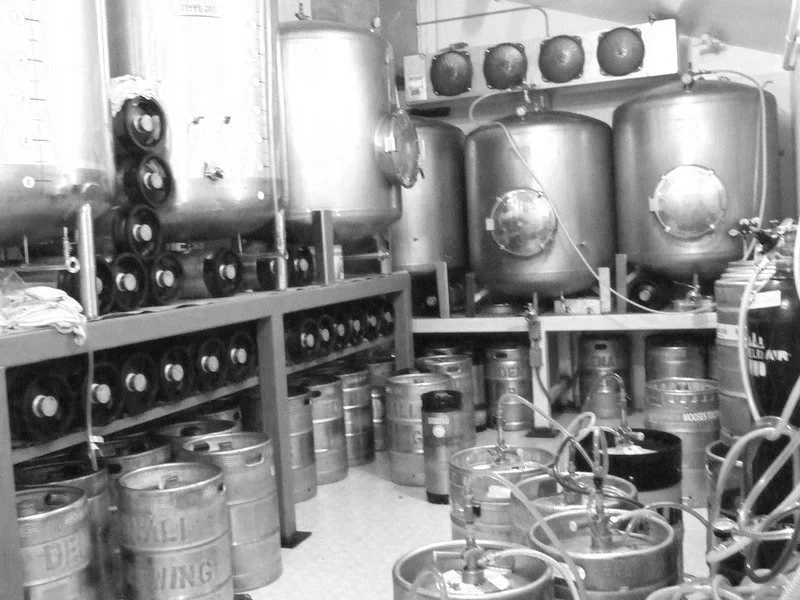 Kegs and production floor at Denali Brewing